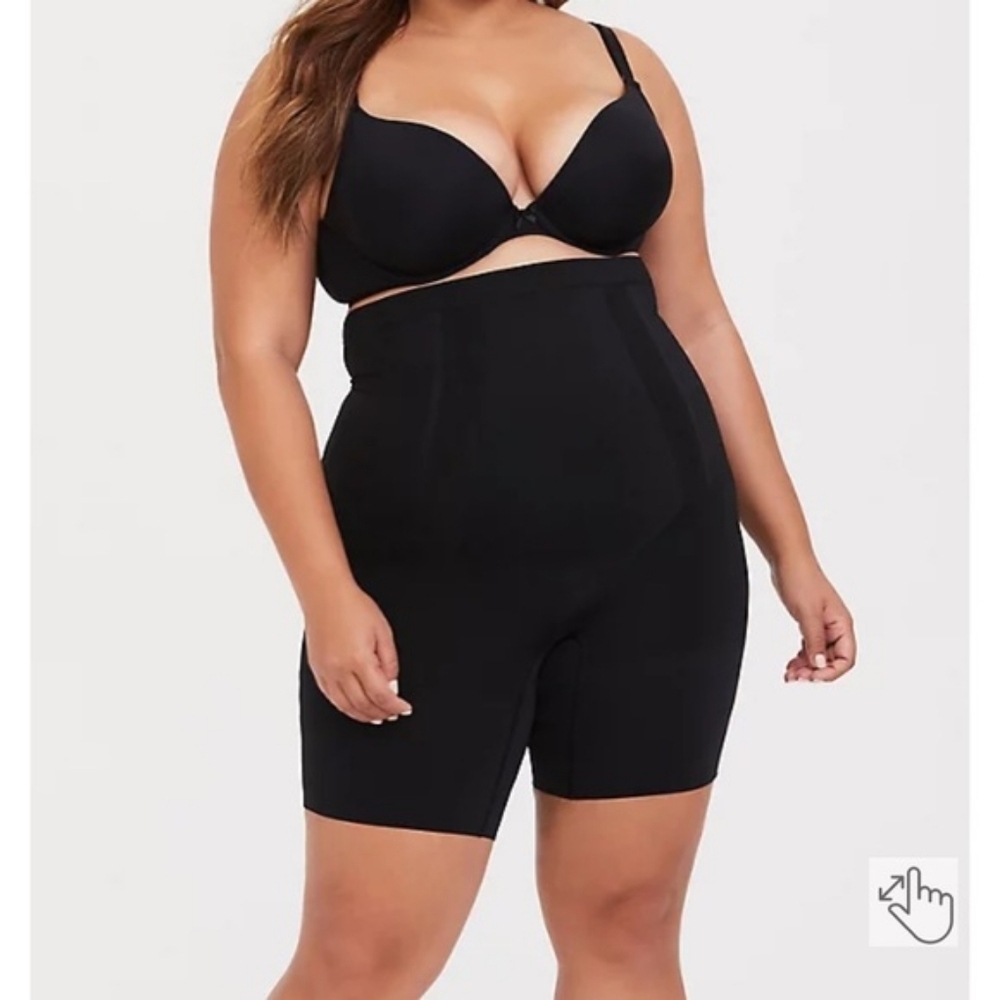 Torrid Black Spanx High Waisted Mid Thigh Shorts